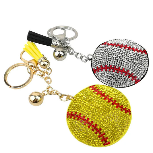 Fashion Ball Alloy Plating Rhinestones Keychain 1 Piece