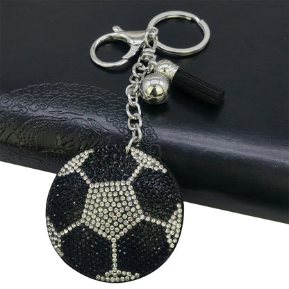 Fashion Ball Alloy Plating Rhinestones Keychain 1 Piece