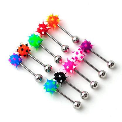 Fashion Ball Stainless Steel Body Piercing Jewelry Silicone Tongue Ring