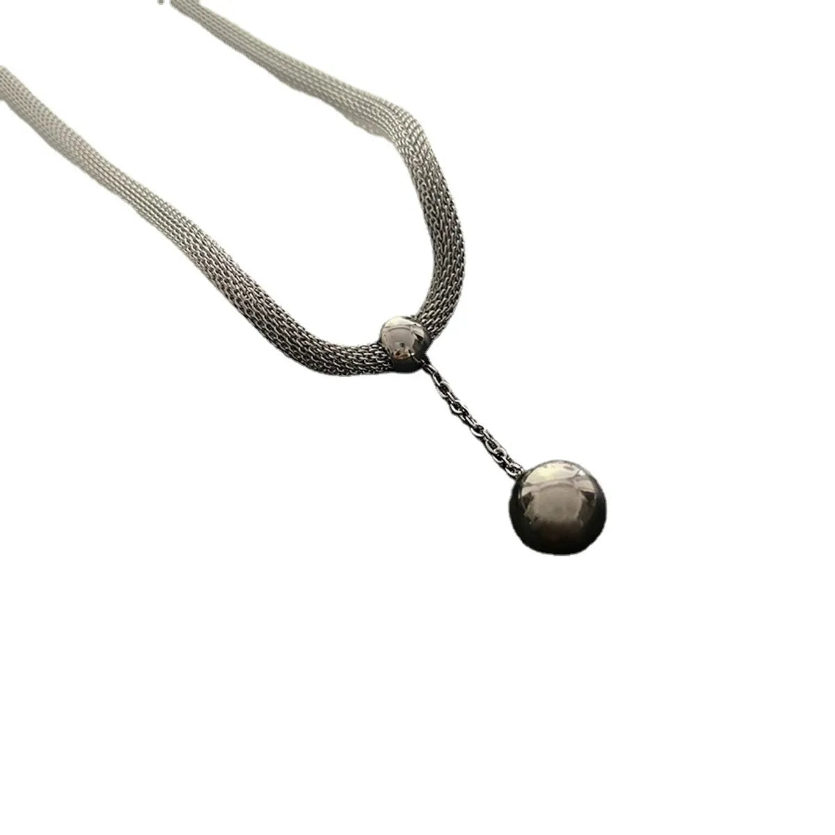 Wholesale Jewelry Fashion Ball Titanium Steel Titanium Steel 18K Gold Plated Gold Plated Silver Plated Pendant Necklace