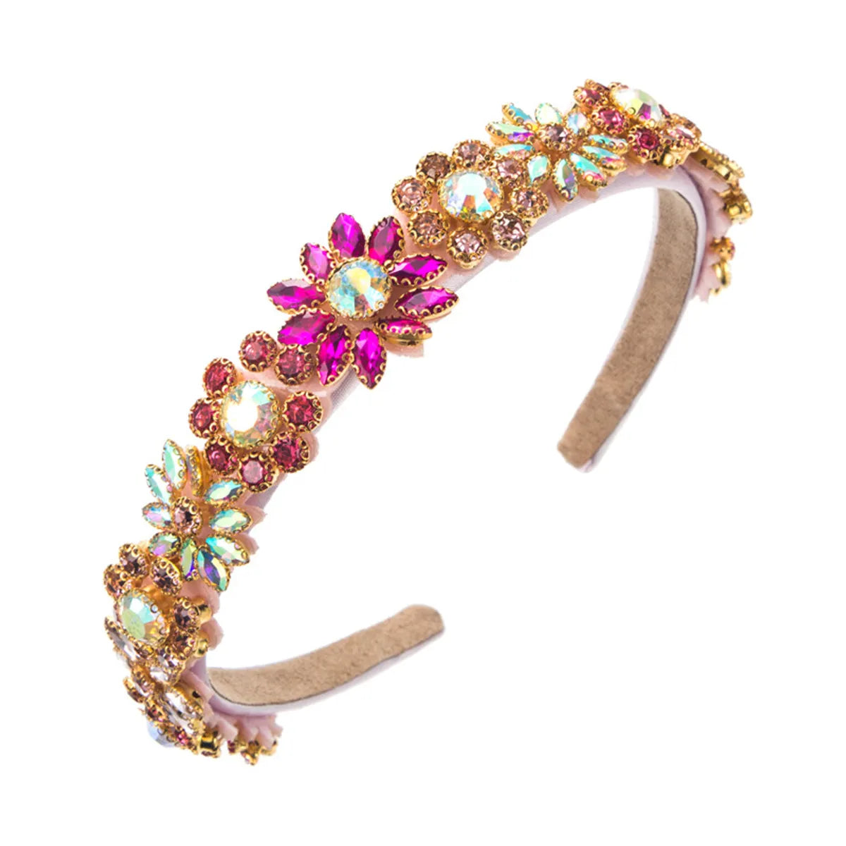 Fashion Baroque Inlaid Color Rhinestone Flower Wholesale Headband