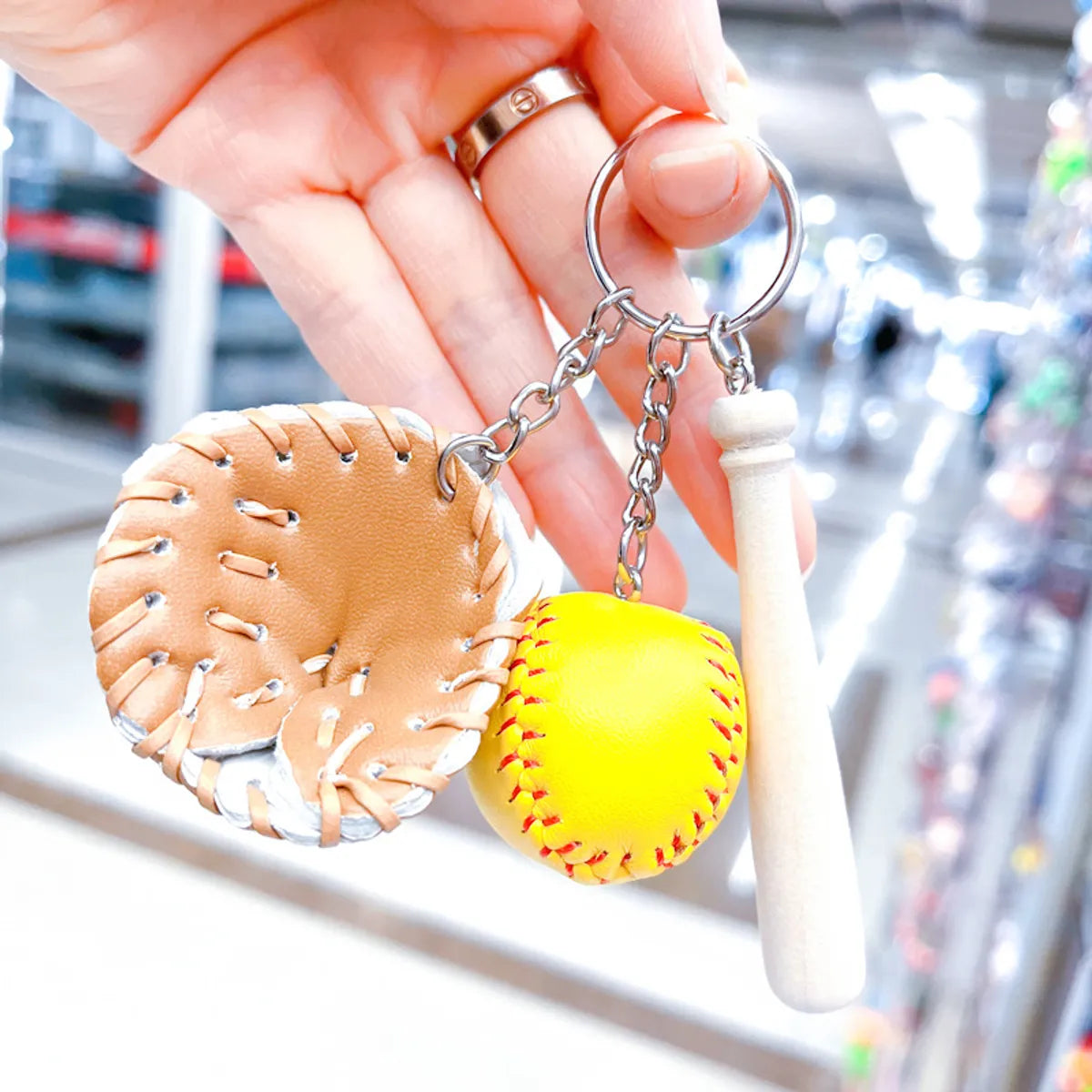 Fashion Baseball Pu Leather Unisex Bag Pendant Keychain