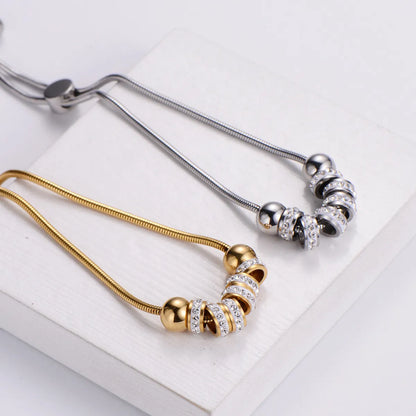 Fashion Beaded Stainless Steel Electroplating 18k Gold Bracelet