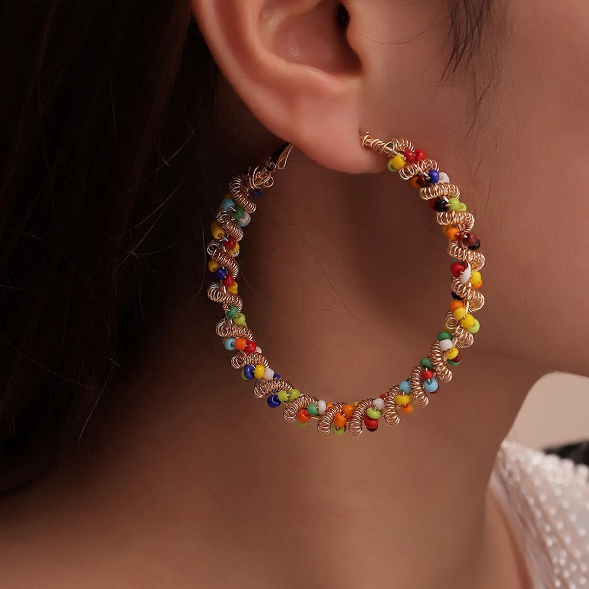 Fashion Beads Round Bohemian Big Earrings Wholesale Gooddiy