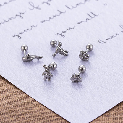 1 Piece Fashion Bear Bee Plating Stainless Steel Ear Studs