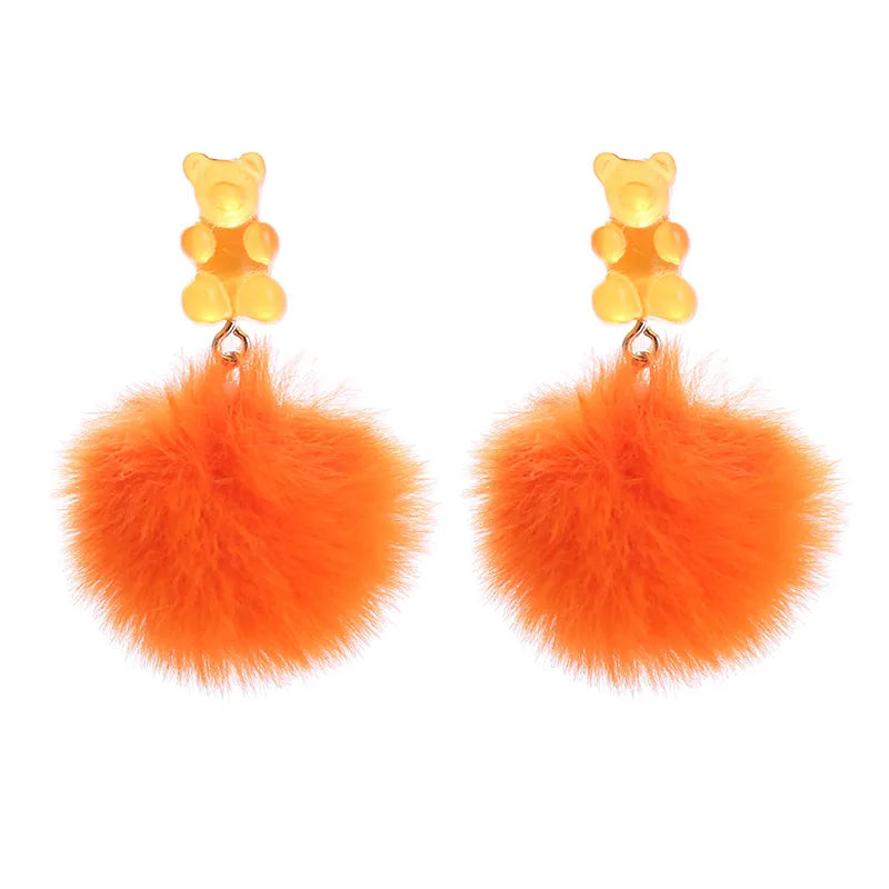 Fashion Bear Resin Epoxy Women'S Earrings 1 Pair