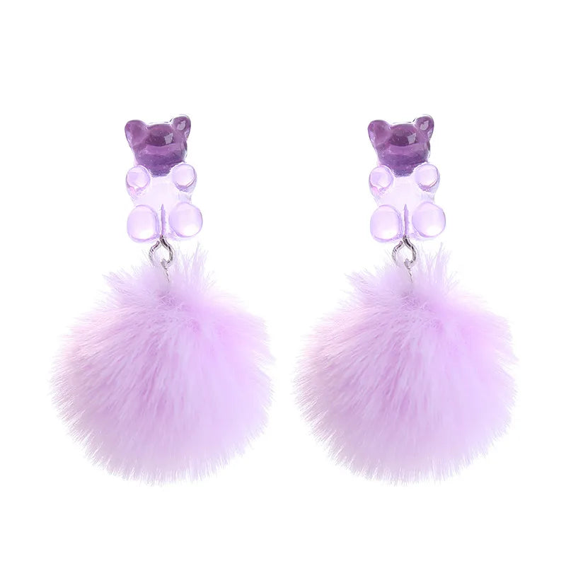 Fashion Bear Resin Epoxy Women'S Earrings 1 Pair