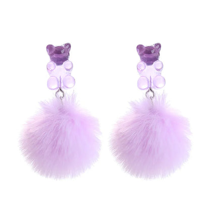 Fashion Bear Resin Epoxy Women'S Earrings 1 Pair