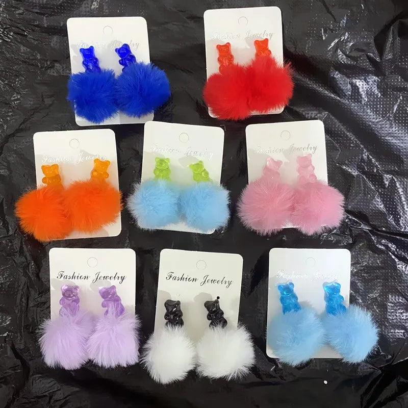 Fashion Bear Resin Epoxy Women'S Earrings 1 Pair