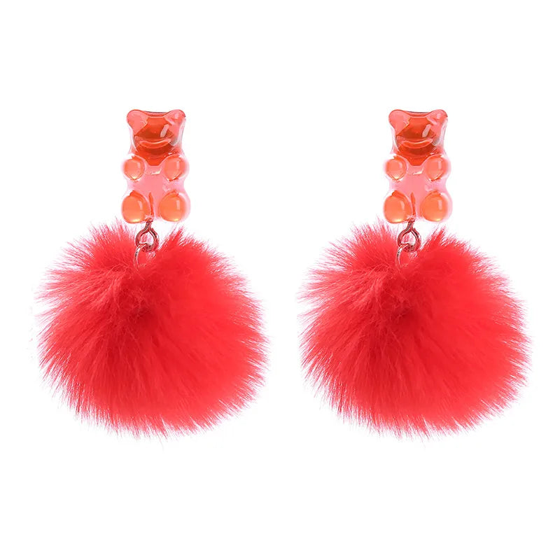 Fashion Bear Resin Epoxy Women'S Earrings 1 Pair