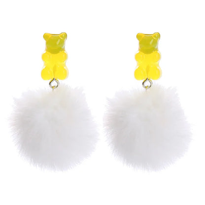 Fashion Bear Resin Epoxy Women'S Earrings 1 Pair