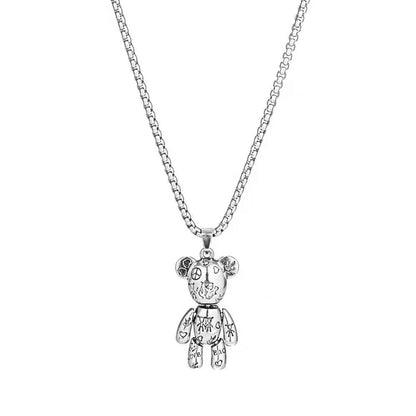 Fashion Bear Titanium Steel Plating Pendant Necklace 1 Piece