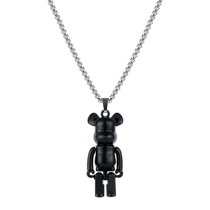 Fashion Bear Titanium Steel Plating Pendant Necklace 1 Piece