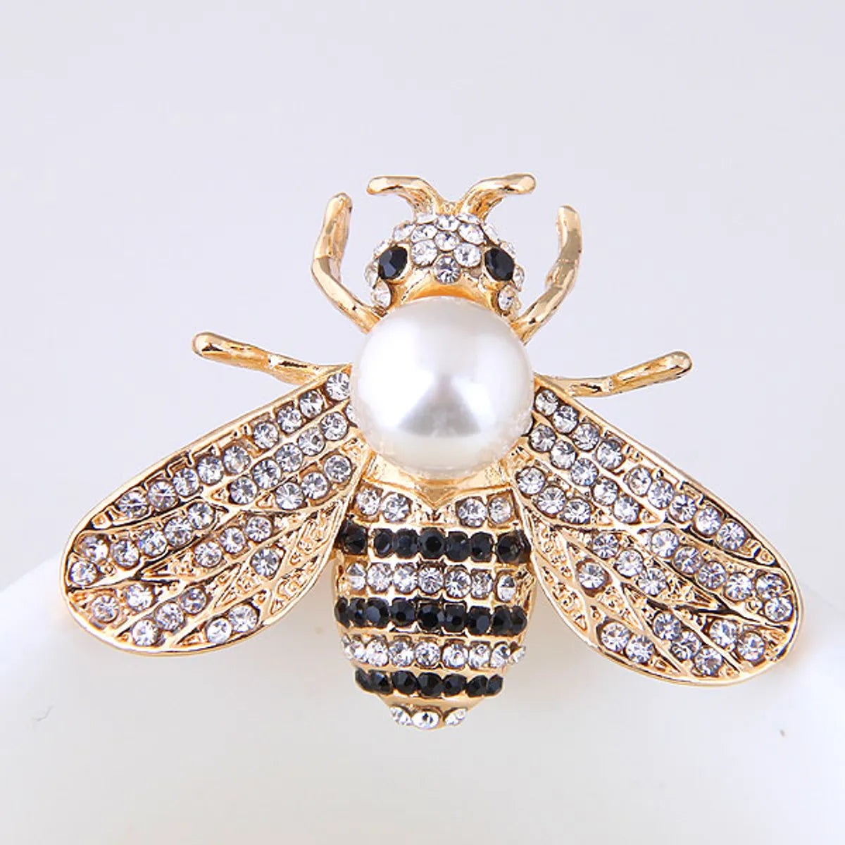 Fashion Bee Alloy Inlay Artificial Pearls Rhinestones Women'S Brooches