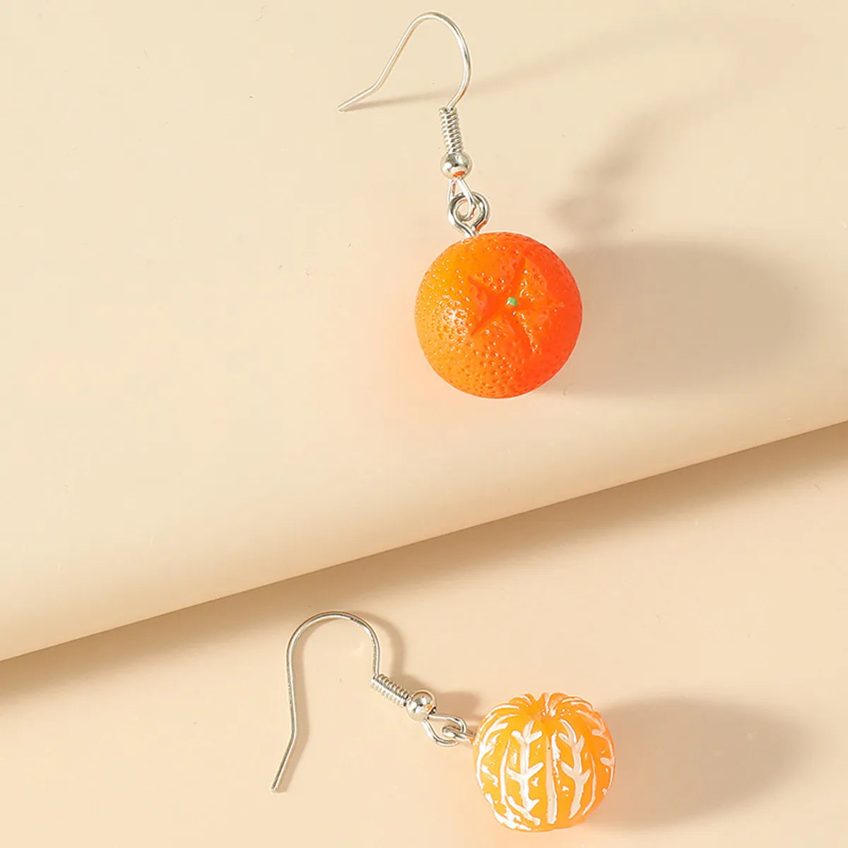 1 Pair Fashion Beer Leaves Orange Plating Alloy Drop Earrings