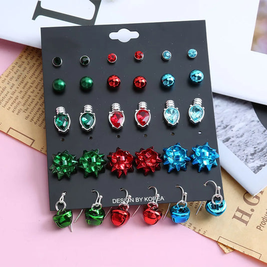 Fashion Bell Alloy Plating Inlay Rhinestones Ear Studs Ear Hook 1 Set