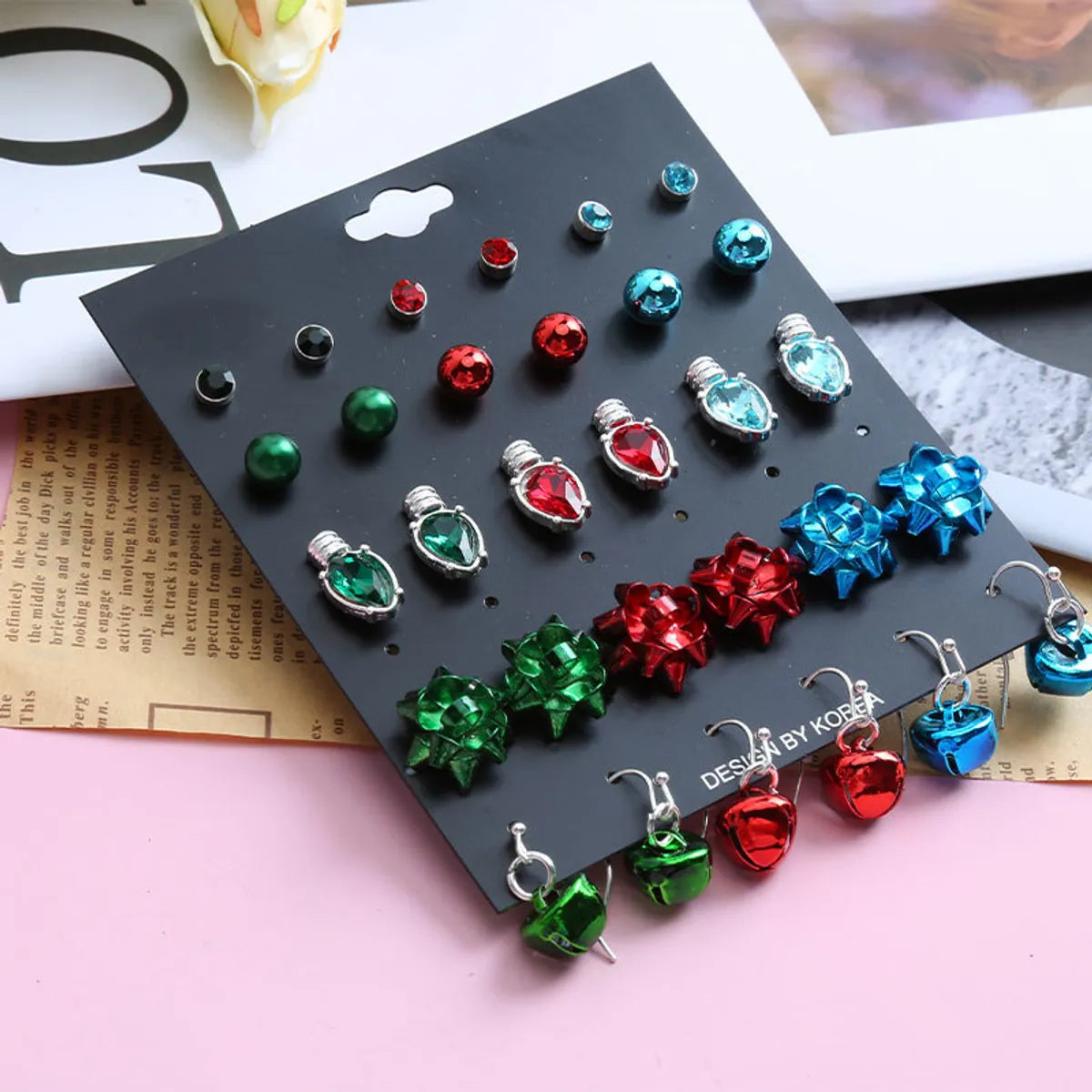 Fashion Bell Alloy Plating Inlay Rhinestones Ear Studs Ear Hook 1 Set