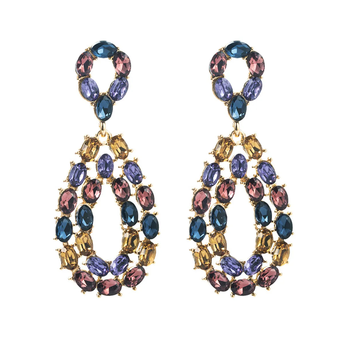 Fashion Big Shiny Geometric Hollow Alloy Earrings Wholesale