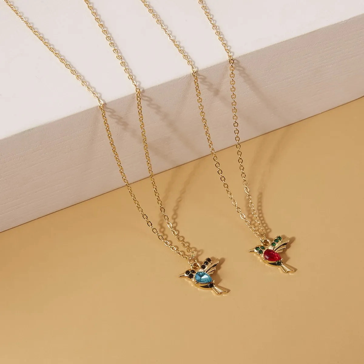 Fashion Bird Alloy Enamel Plating Inlay Rhinestones Women's Earrings Necklace