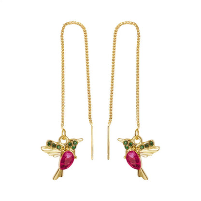 Fashion Bird Alloy Enamel Plating Inlay Rhinestones Women's Earrings Necklace