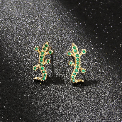 Fashion Bird Copper Plating Zircon Ear Studs 1 Pair