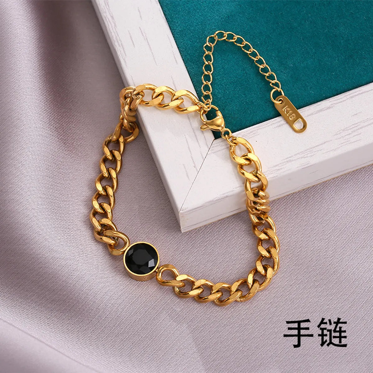 Fashion Black Round Titanium Steel Bracelet Fashion Bracelet Wholesale