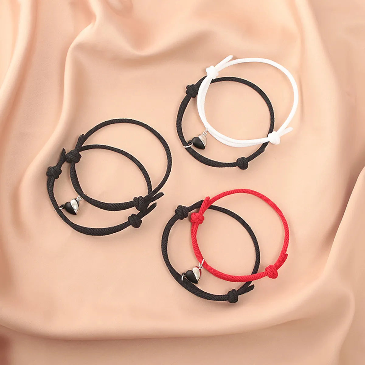 Simple Style Heart Alloy Plating No Inlaid Couple Bracelets