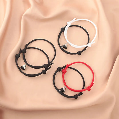 Simple Style Heart Alloy Plating No Inlaid Couple Bracelets