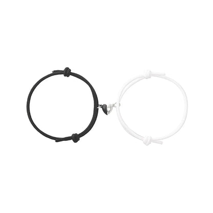 Simple Style Heart Alloy Plating No Inlaid Couple Bracelets