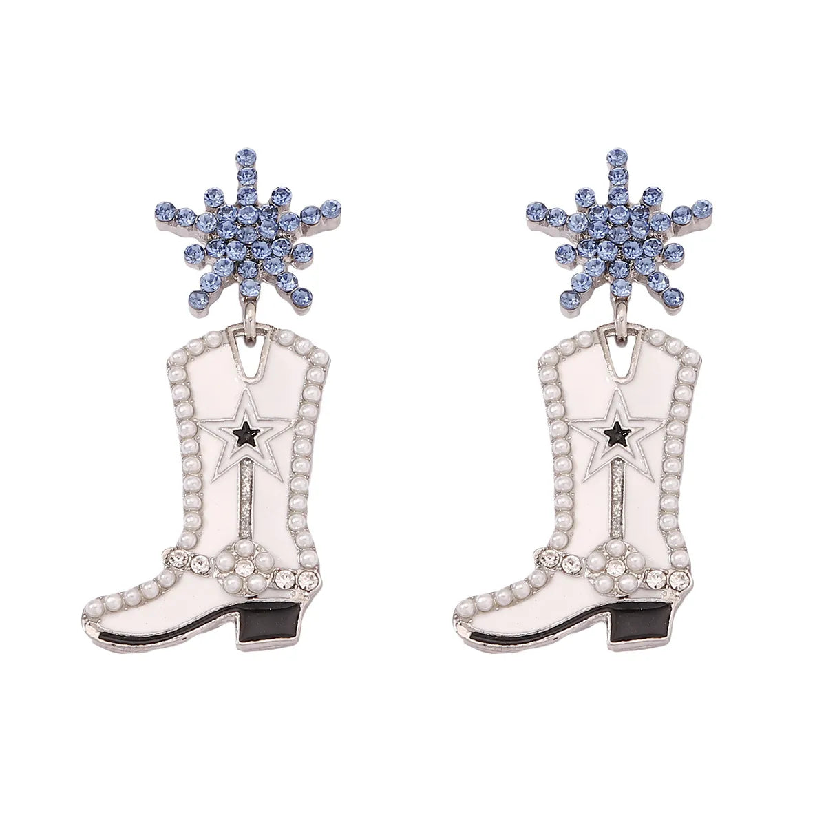 Fashion Boots Alloy Enamel Inlay Artificial Pearls Women'S Drop Earrings 1 Pair