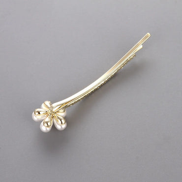 Fashion Bow Knot Alloy Artificial Rhinestones Artificial Pearls Hair Clip 1 Piece