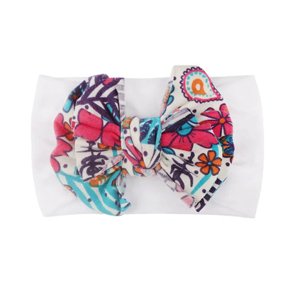 Fashion Bow Knot Nylon Printing Hair Band