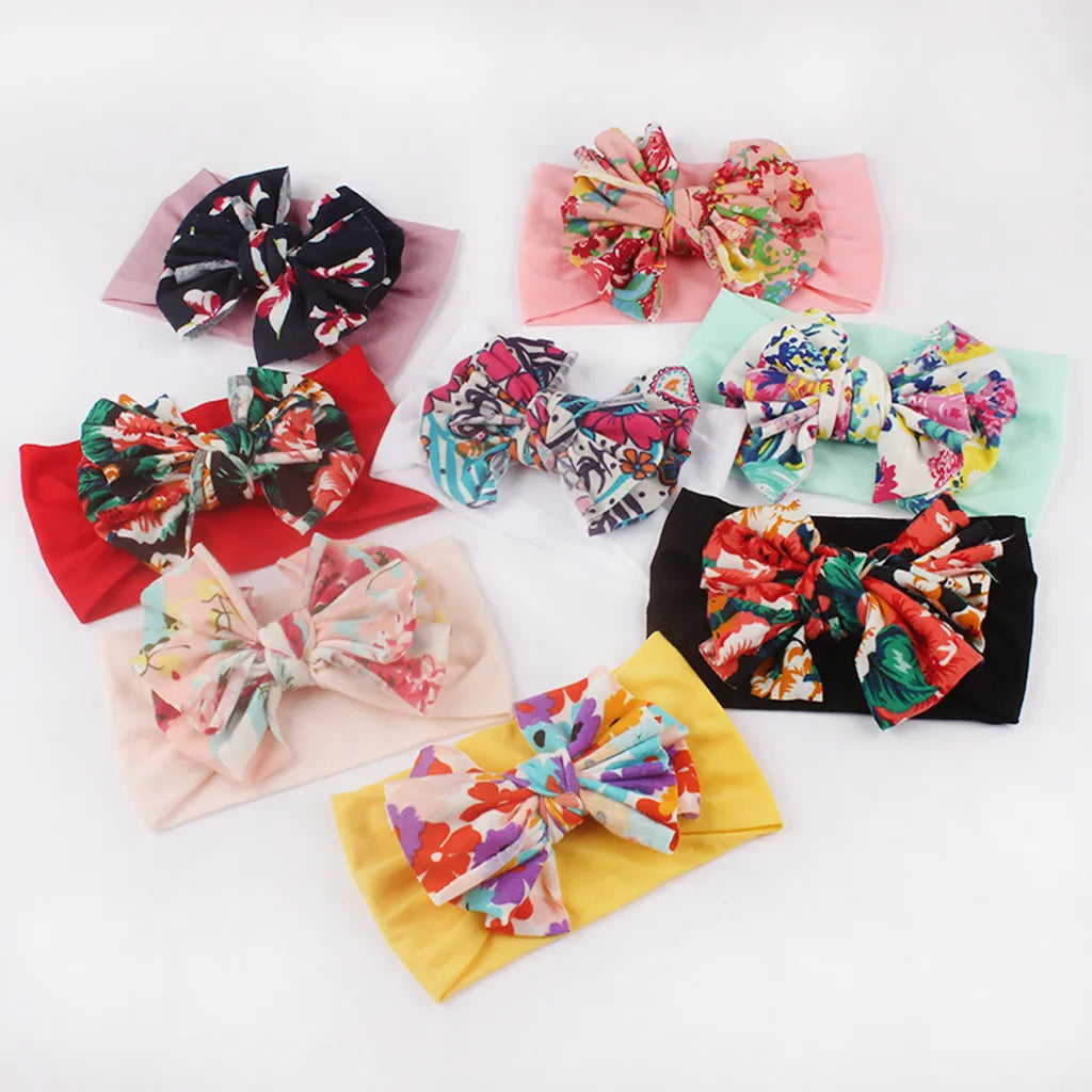 Fashion Bow Knot Nylon Printing Hair Band