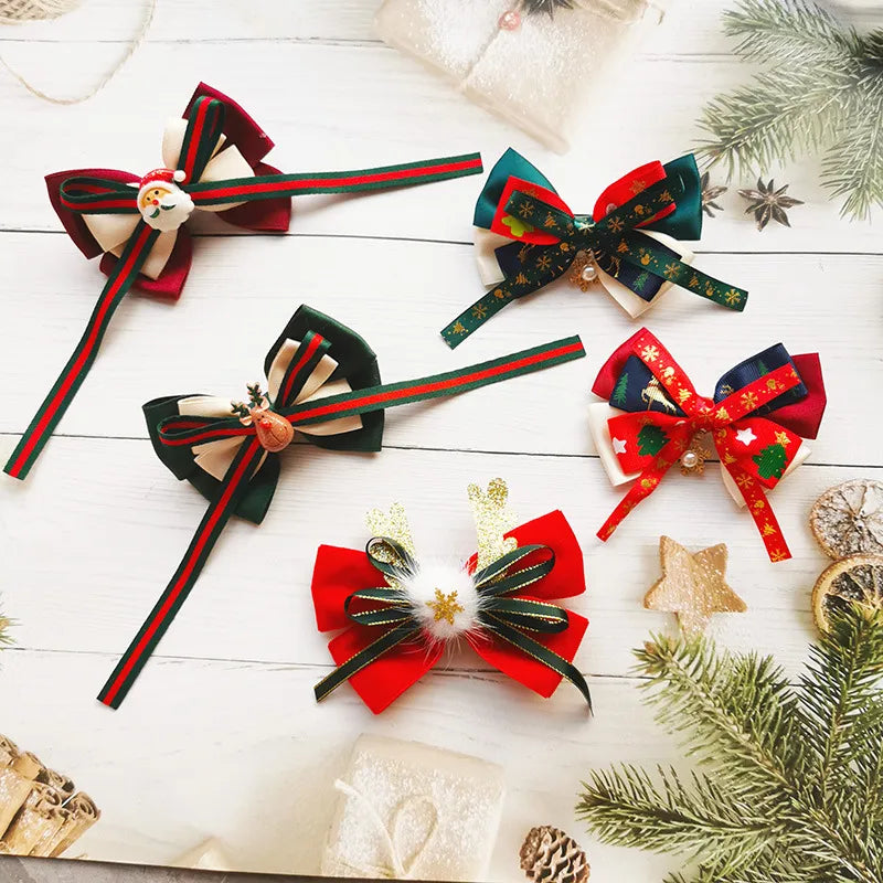 Fashion Bow Knot Snowflake Cloth Hair Clip