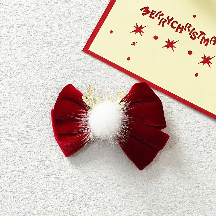 Fashion Bow Knot Snowflake Cloth Hair Clip