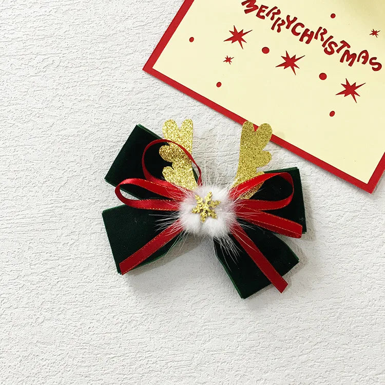 Fashion Bow Knot Snowflake Cloth Hair Clip