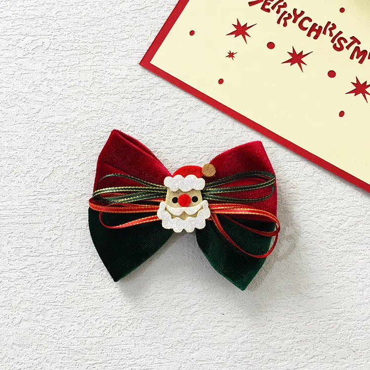 Fashion Bow Knot Snowflake Cloth Hair Clip