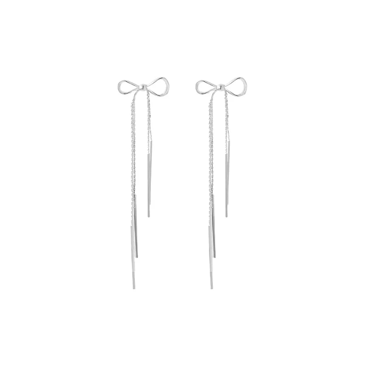 Fashion Bow Long Tassel Alloy Earrings Wholesale