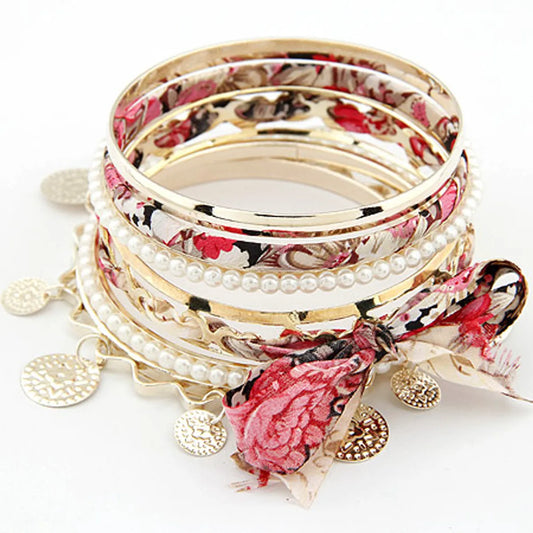 Fashion Bracelets Korean Fashion Temperament Bow Multilayer Pearl Bracelet