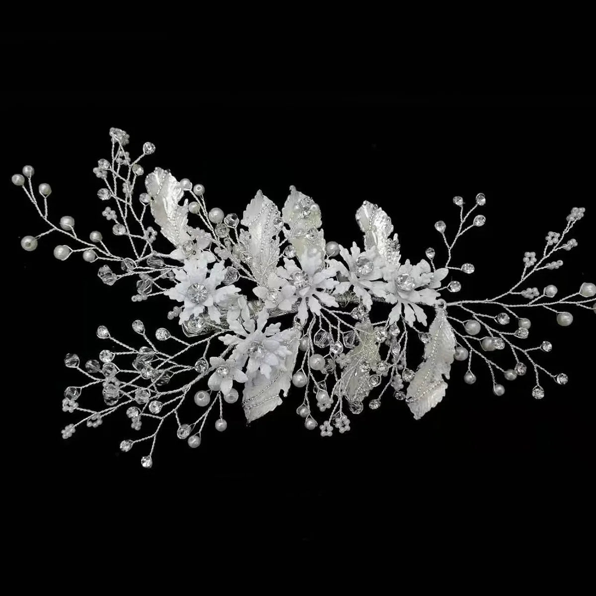 Fashion Bridal Wedding Simple Hair Accessories White Leaf Hairpin