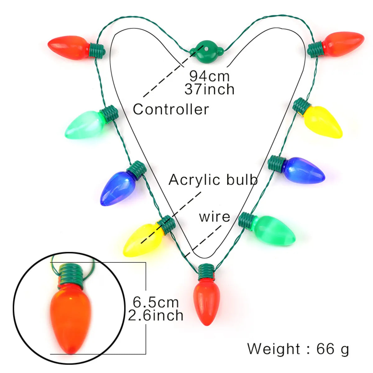 Fashion Bulb Plastic Unisex Necklace