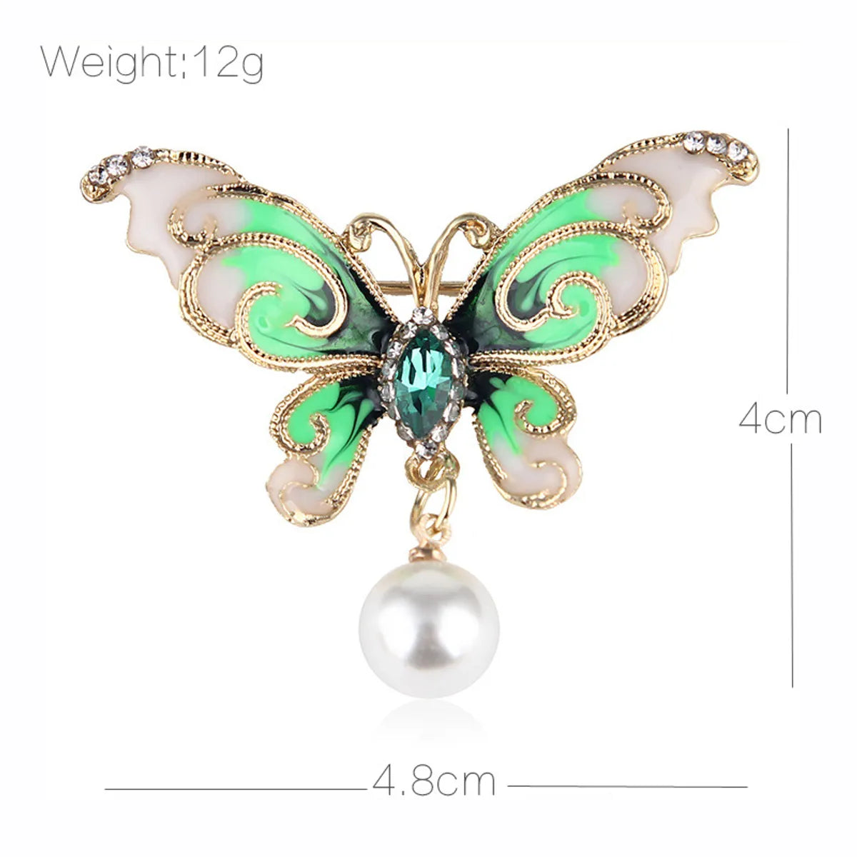 Fashion Butterfly Alloy Enamel Artificial Pearls Rhinestones Unisex Brooches