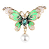 Fashion Butterfly Alloy Enamel Artificial Pearls Rhinestones Unisex Brooches