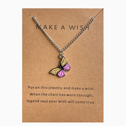 Fashion Butterfly Alloy Enamel Necklace