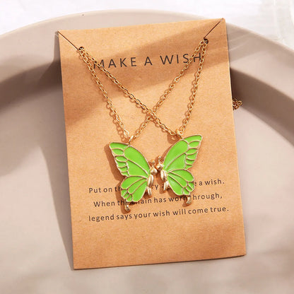 Fashion Butterfly Alloy Enamel Necklace