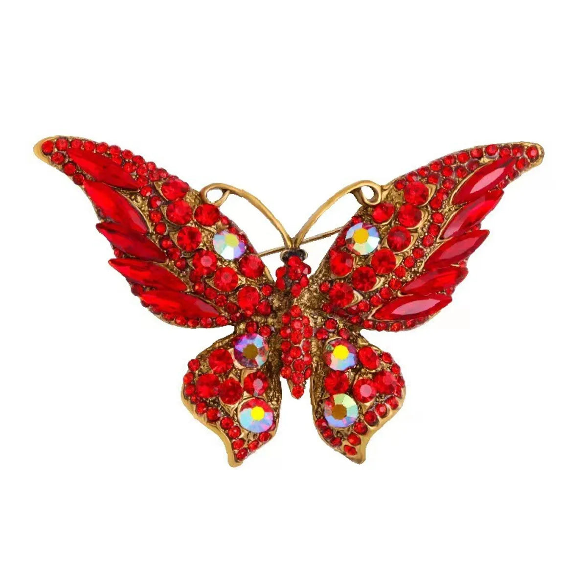 Fashion Butterfly Alloy Enamel Rhinestones Women'S Brooches