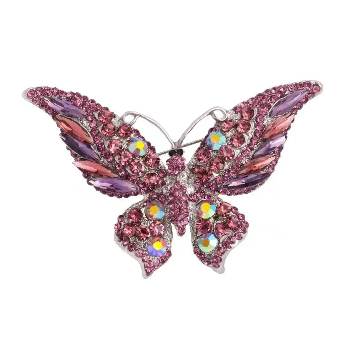 Fashion Butterfly Alloy Enamel Rhinestones Women'S Brooches