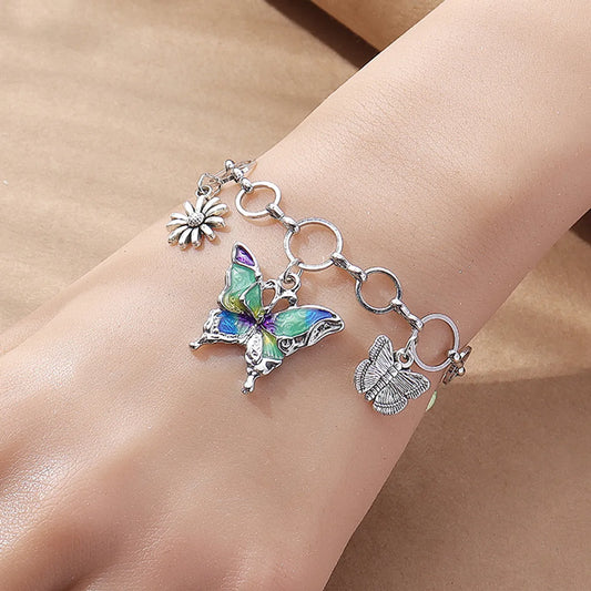 Fashion Butterfly Alloy Enamel Women's Bracelets