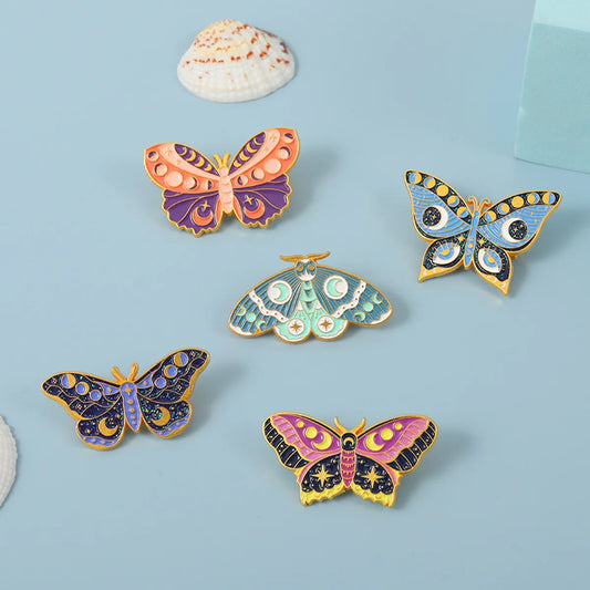 Fashion Butterfly Alloy Enamel Women'S Brooches