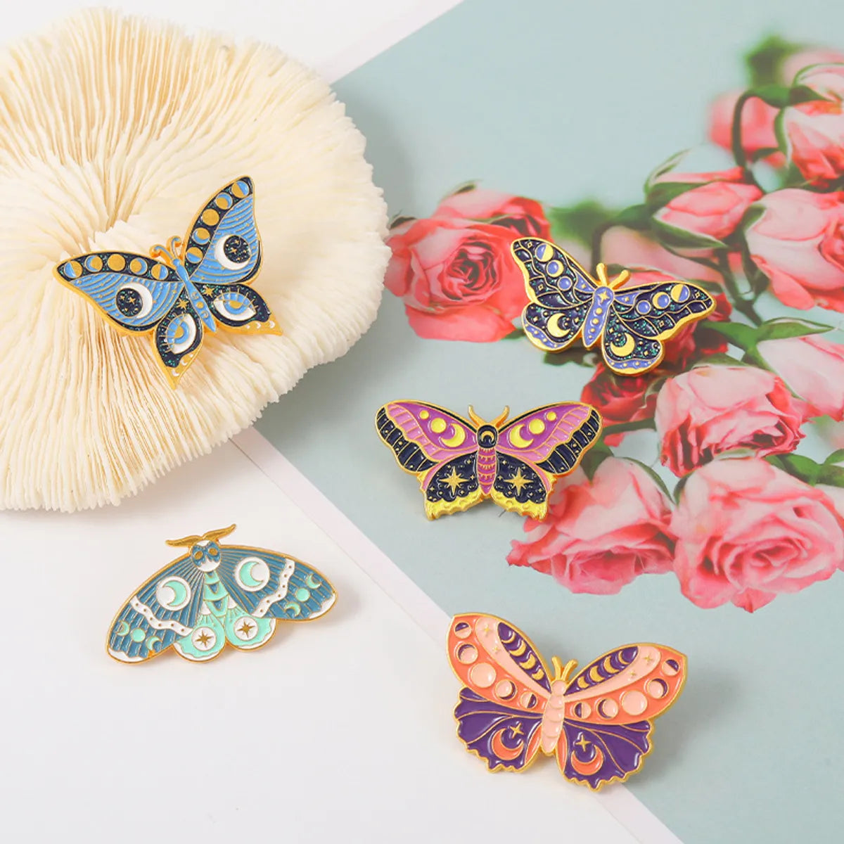 Fashion Butterfly Alloy Enamel Women'S Brooches